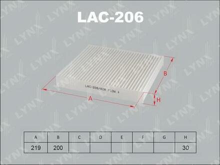 LAC-206 LYNXauto Фильтр салонный