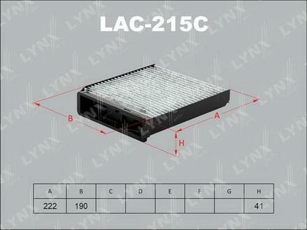 LAC-215C LYNXauto Фильтр воздушный салонный угольный
