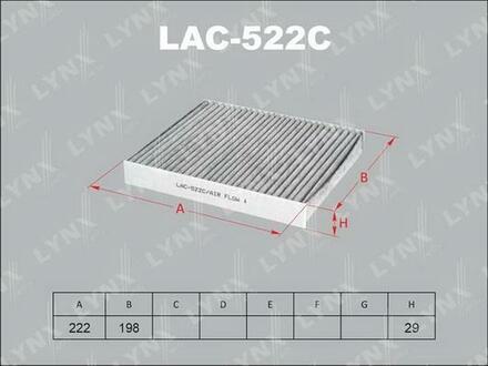 LAC-522C LYNXauto Фильтр воздушный салонный угольный