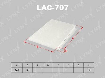 LAC-707 LYNXauto LAC-707_фильтр салона!\ Hyundai Getz 1.0-1.6/1.5CRDi 02>