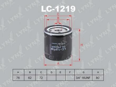 LC-1219 LYNXauto Фильтр масляный