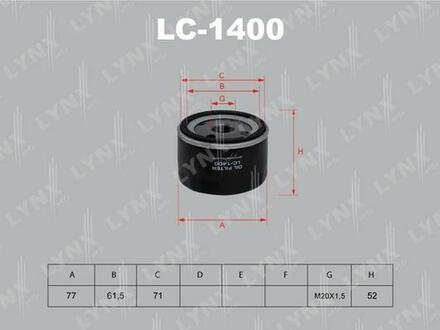 LC-1400 LYNXauto Фильтр масляный двс