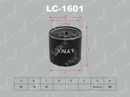 LC-1601 LYNXauto Фильтр масляный двс