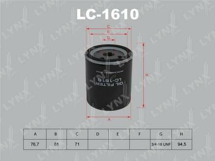 LC-1610 LYNXauto Фильтр масляный двс