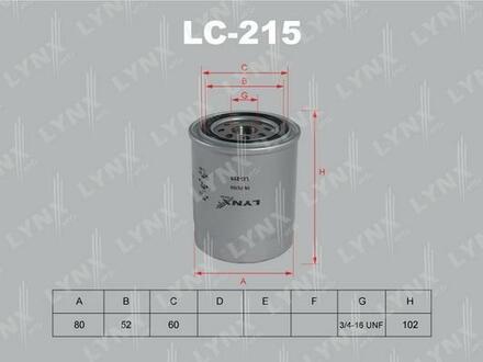 LC-215 LYNXauto LC-215_фильтр масляный!\ Nissan Almera(N15) 1.4-1.6 95-00