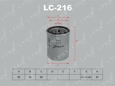 LC216 LYNXauto Масляный фильтр