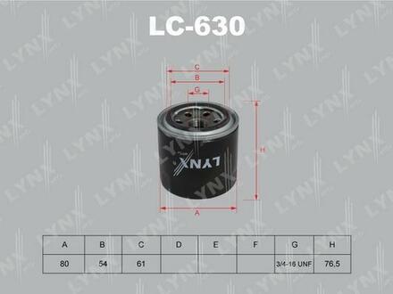 LC-630 LYNXauto Фильтр масляный