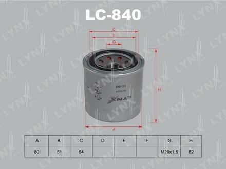 LC840 LYNXauto Масляный фильтр