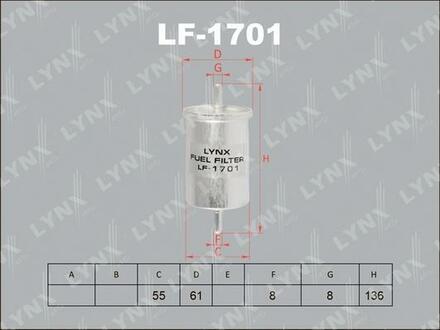 LF-1701 LYNXauto Фильтр топливный двс
