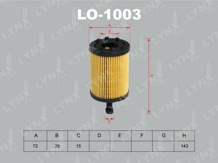 LO1003 LYNXauto Масляный фильтр