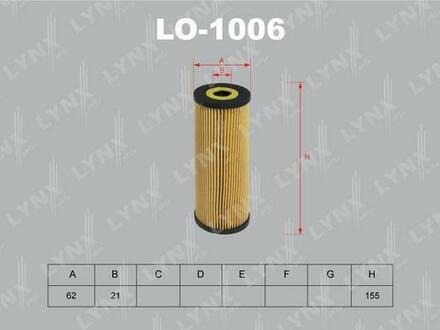 LO-1006 LYNXauto Масляный фильтр