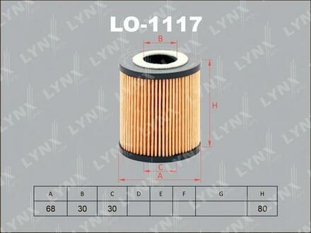 LO-1117 LYNXauto Фильтр масляный