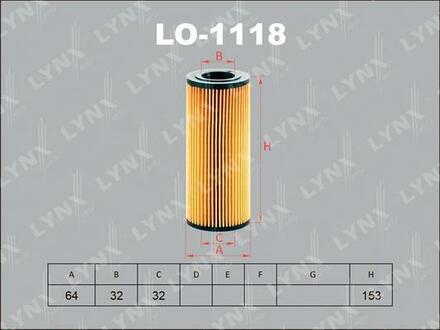 LO1118 LYNXauto Масляный фильтр