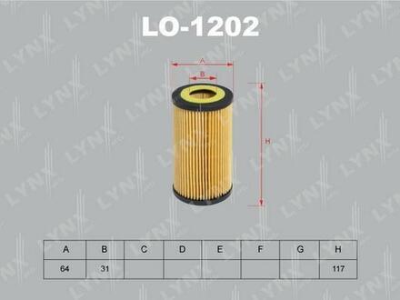 LO-1202 LYNXauto Масляный фильтр