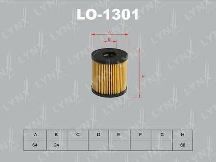 LO1301 LYNXauto Масляный фильтр