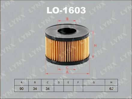 LO-1603 LYNXauto Фильтр масляный двс