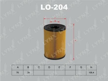 LO-204 LYNXauto Фильтр масляный