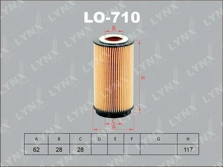 LO-710 LYNXauto Фильтр масляный двс