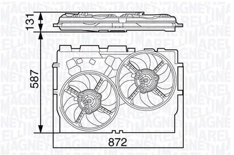 069422582010 MAGNETI MARELLI MTC582AX Вентилятор, охлаждение двигателя Fiat Ducato 2.2-3.0 D 06-
