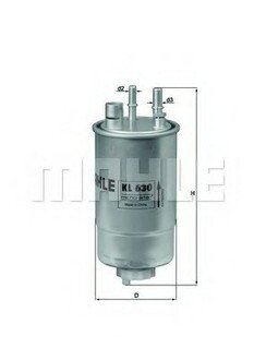 KL630 MAHLE / KNECHT Фильтр топливный OPEL: MERIVA 1.3CDTI 03-