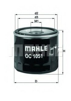 OC 1051 MAHLE / KNECHT Фильтр Масляный