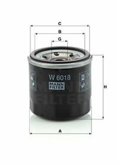 W 6018 MANN Масляный фильтр MANN W6018 (OC1183) MAZDA CX-5 / 2 / 3 / 6