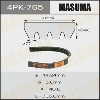 4PK-765 MASUMA 4PK-765_ремень поликлиновой!\ Mitsubishi Colt 1.8 16V 92>