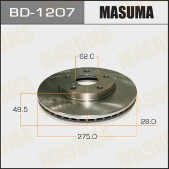 BD-1207 MASUMA BD-1207_диск тормозной передний! с покрытием\ Toyota Avensis 2.0/D4-D 01>
