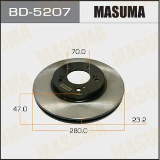 BD-5207 MASUMA BD-5207_диск тормозной передний!\ Honda CR-V/HR-V/Prelude/Shuttle 1.6-2.3i 96-02