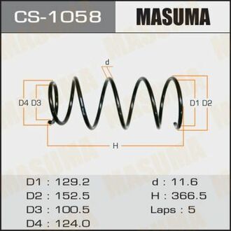 CS-1058 MASUMA CS-1058_пружина передняя!\ Toyota Vitz/Yaris 1.0 1SZ 99-02