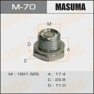 M-70 MASUMA M-70_пробка сливная АКПП! с магнитом\ Toyota