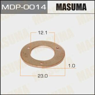 MDP-0014 MASUMA MDP-0014_шайба форсунки! (медь) 12.1x22.9x1\ Nissan Primera 2.0 D 90-95/Sunny B11/Y10 1.7 90-00