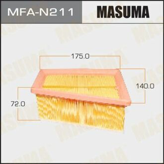 MFA-N211 MASUMA MFA-N211_фильтр воздушный! 175x140x72\ Renault Logan/Sandero/Duster 1.6 16V 04>