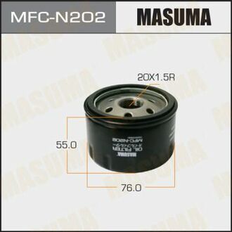 MFCN202 MASUMA MFC-N202_фильтр масляный! h52-d76/M20x1.5 \ RVI Trafic/ Clio/Megane/Scenic/Laguna 1.2i-1.9DTi 90>