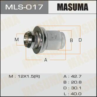 MLS-017 MASUMA MLS-017_гайка крепл.колеса! M12x1.5\ Toyota Carina/Camry all 92>