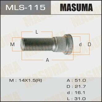 MLS-115 MASUMA MLS-115_шпилька колёсная!\ Toyota Land Cruiser 100 98-07