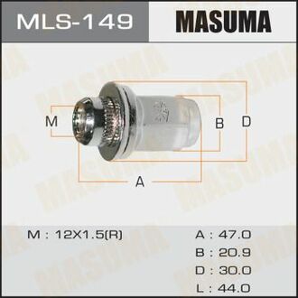 MLS-149 MASUMA MLS-149_гайка крепления колеса! 12x1.5\ Toyota Avensis/Corolla/RAV 4 all 94>