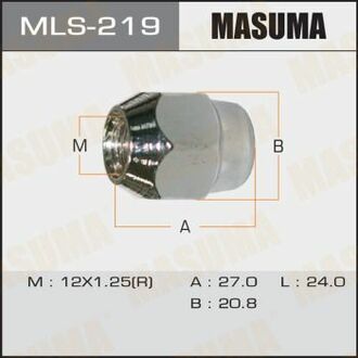 MLS-219 MASUMA MLS-219_гайка колеcная! M12x1.25\ Nissan Patrol 97-10/Caravan 94-10