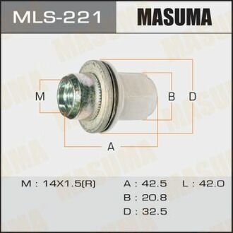 MLS-221 MASUMA MLS-221_гайка колеcная! M14x1.5\ Nissan Patrol 10-14, Infiniti QX56 10-13