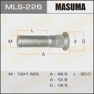 MLS-226 MASUMA MLS-226_шпилька! 12x1.5\ Hyundai Accent/Verna/Getz/Sonata/Elantra/Matrix, Kia Carens/Carnival