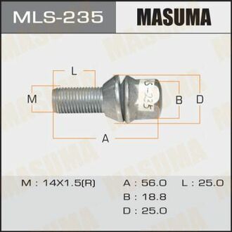 MLS-235 MASUMA MLS-235_болт крепления колеса !M14x1.5x56\ Renault Espace/Vel Satis 96>