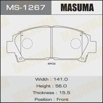 MS-1267 MASUMA КОЛОДКИ ТОРМОЗНЫЕ