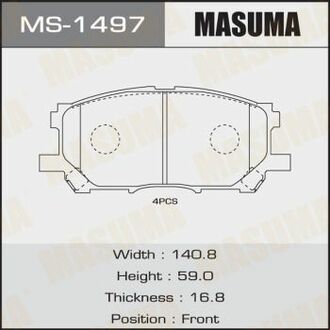 MS-1497 MASUMA КОЛОДКИ ТОРМОЗНЫЕ