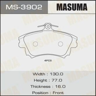 MS3902 MASUMA КОЛОДКИ ДИСКОВЫЕ MASUMA COLT/ Z37A (1/12)