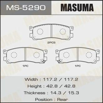 MS-5290 MASUMA MS-5290_колодки дисковые з.!\ Mazda Xedos6/Xedos9 2.0i-2.5i & 24V 92>