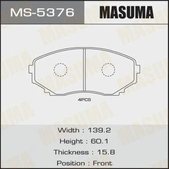 MS-5376 MASUMA КОМПЛЕКТ ДИСКОВЫХ ТОРМОЗНЫХ КОЛОДОК