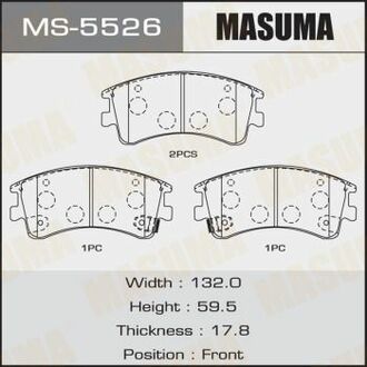 MS-5526 MASUMA КОЛОДКИ ДИСКОВЫЕ MASUMA AN-719WK (1/12)