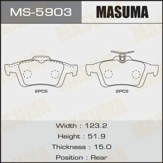 MS-5903 MASUMA КОЛОДКИ ДИСКОВЫЕ MASUMA AN- PREMACY/CREW.CR3W REAR