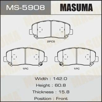 MS-5908 MASUMA КОЛОДКИ ДИСКОВЫЕ MASUMA AN- CX-5 2011- FRONT (1/12