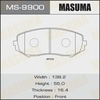 MS9900 MASUMA MS-9900_колодки дисковые передние!\ Suzuki Grand Vitara 1.6-3.2 01>